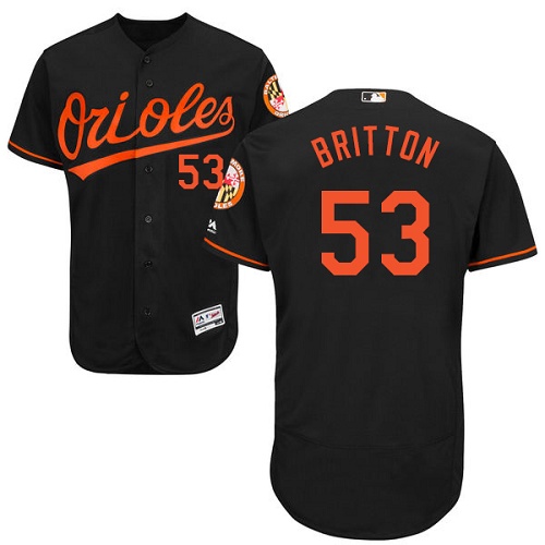 Orioles #53 Zach Britton Black Flexbase Authentic Collection Stitched MLB Jersey - Click Image to Close